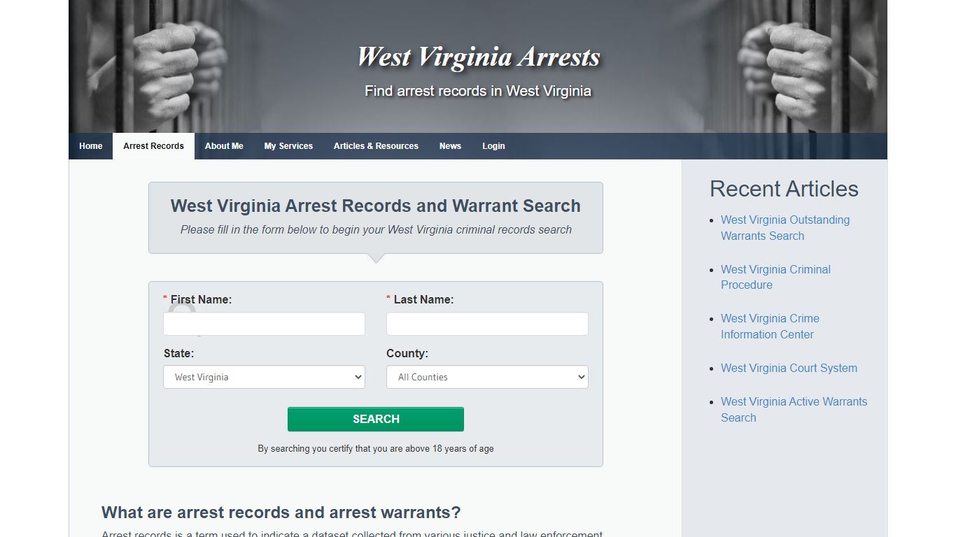 West Virginia Arrest Records and Warrant Search